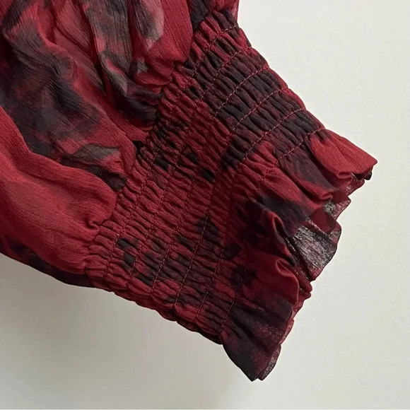 NEW TORRID Mini Turtleneck Crinkle Chiffon Pleated Dress Plus Size 5X Burgundy - Picture 8 of 16